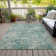 Machine Washable Indoor/Outdoor Xhevrie Teal Rug