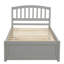 Structure de lit plateforme simple en bois avec lit gigogne, gris-700077042