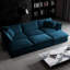 Ensemble de canapé modulaire en forme de U 6 places avec 3 repose-pieds - Canapé modulaire réversible en chenille avec assise profonde, 5 coussins et revêtement ultra doux, configuration de mobilier de salon flexible-1154098773
