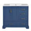 Meuble-lavabo traditionnel 36 po avec lavabo en céramique, armoire de salle de bain avec deux portes à fermeture douce et quatre tiroirs-1055632052