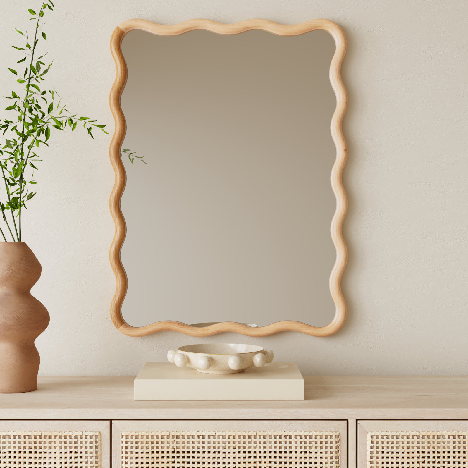 Liviana Solid Wood Rectangle Mirror