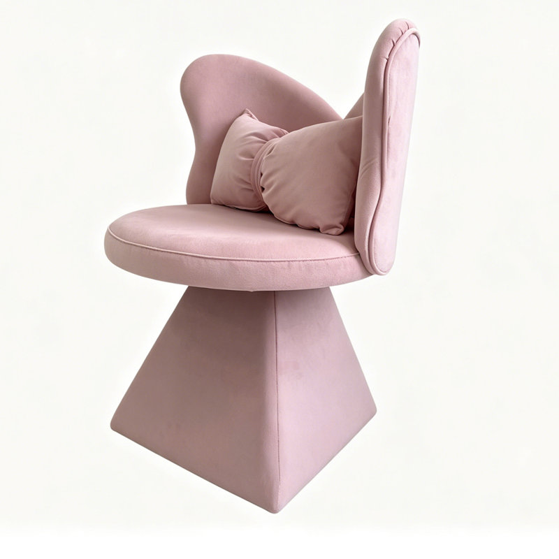 Tabouret de coiffeuse pivotant avec dossier papillon