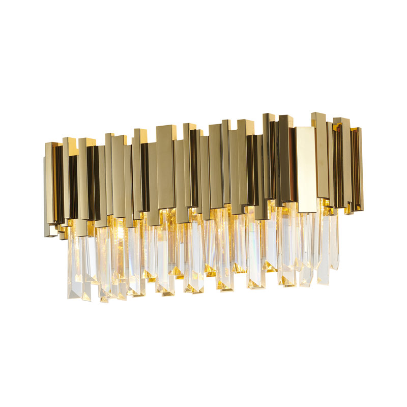 Transitional 3 Light LED Gold Stainless Steel Rod Wall Sconce