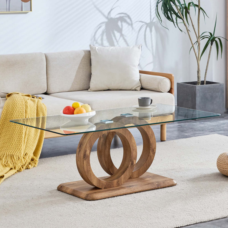 Table basse de style moderne avec plateau en panneau de fibres à densité moyenne