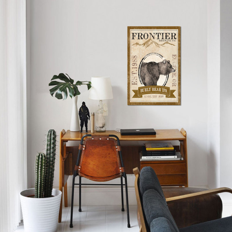 « iv (robuste bears », affiche rétro sur toile Frontier Brewing Co., H 26 po x l 18 po x P 1,5 po, Toile tendue, Pas de tapis