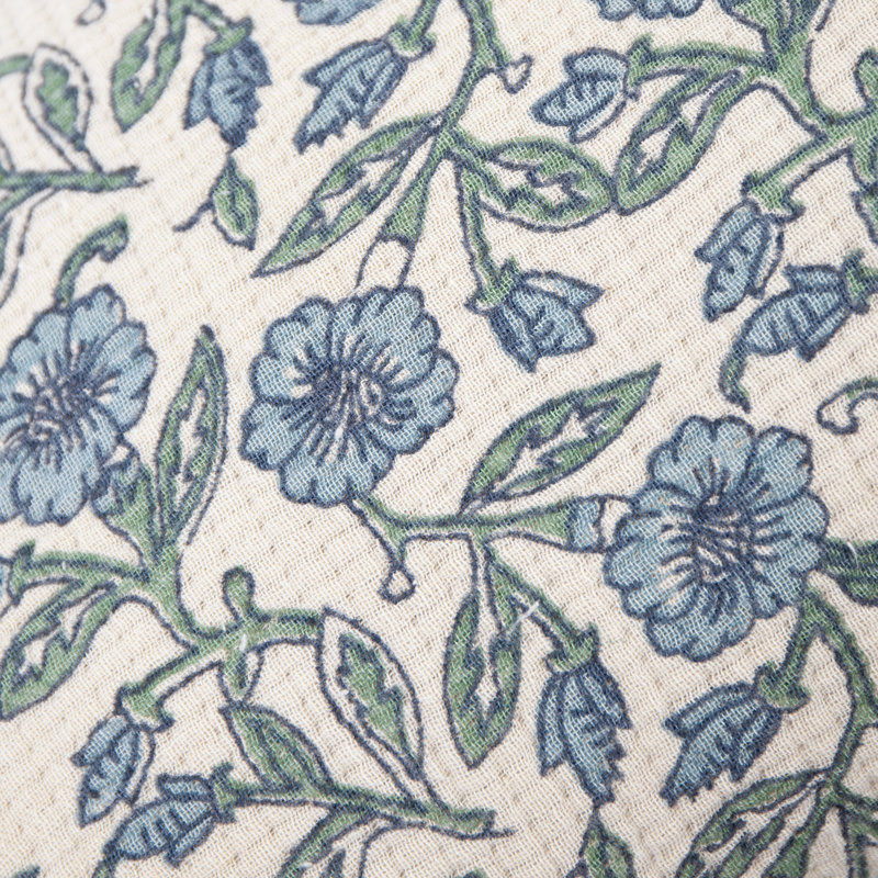 Delphine Floral Cushion Cover Floral Rectangular Throw Cushion Cover, Blue
