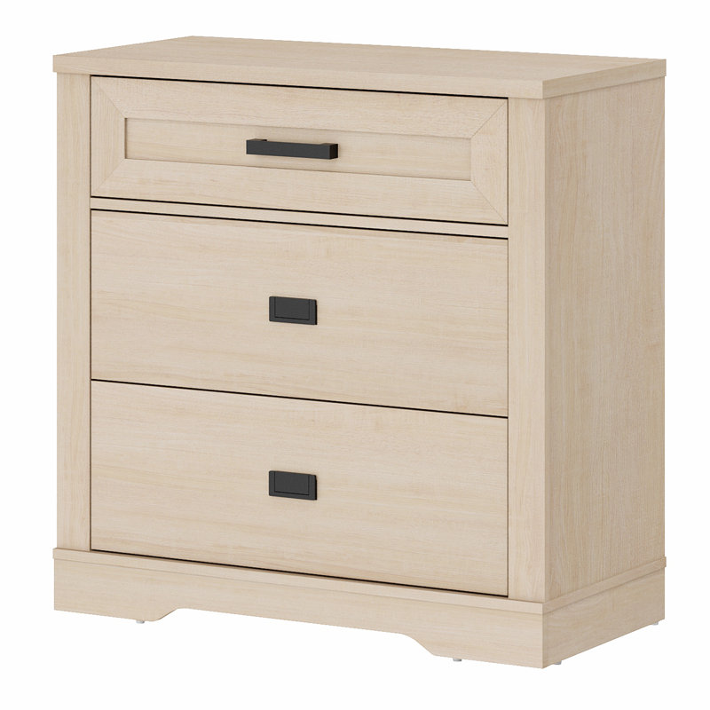 Laziza 3-Drawer Mid-Century Modern Dresser, Beige