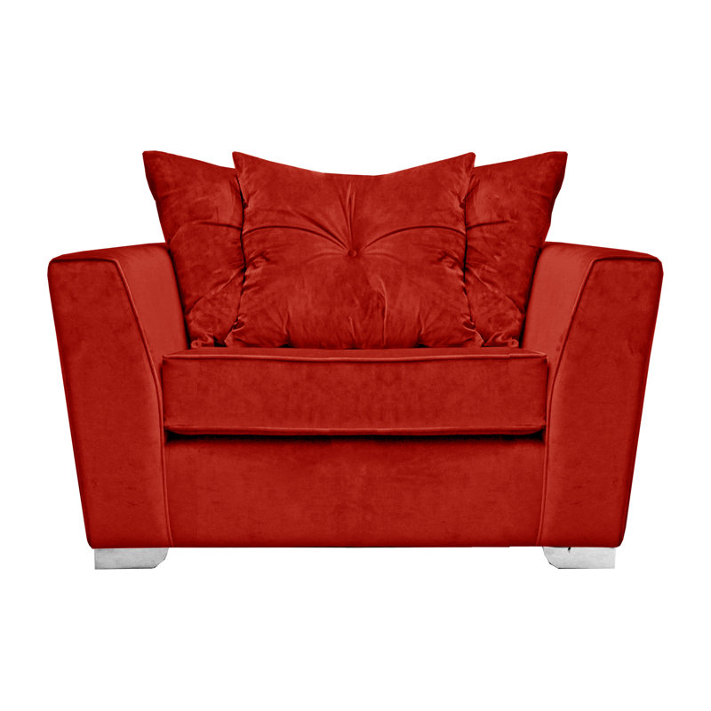 Quade 2 Seater Velvet Loveseat, Burgundry