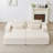 Oversized Cloud Plush Corduroy Chaise with 2 Footstools Fluffy Sleeper Loveseat for Living Room-106721577