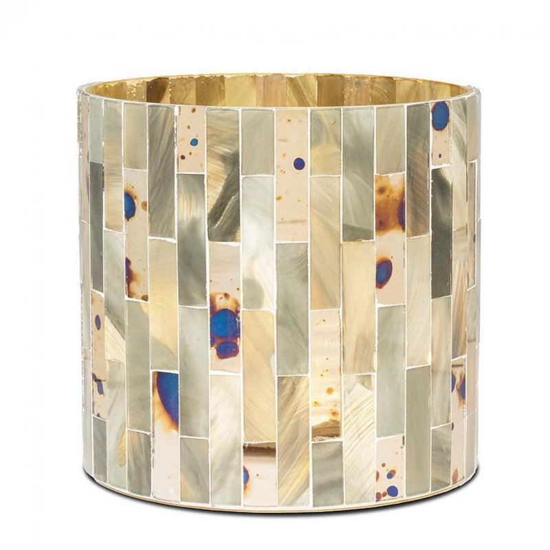Vertical Tile Pillar Candle Holder, 6" H x 6" W x 6" D