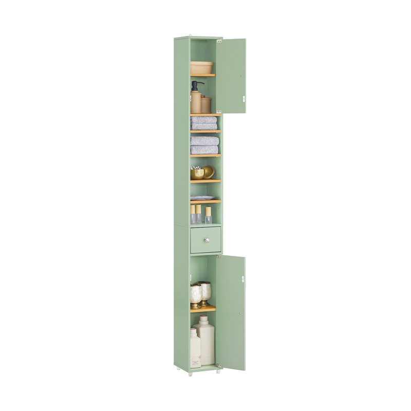 Munford Freestanding 20cm W Linen Cabinet, Green