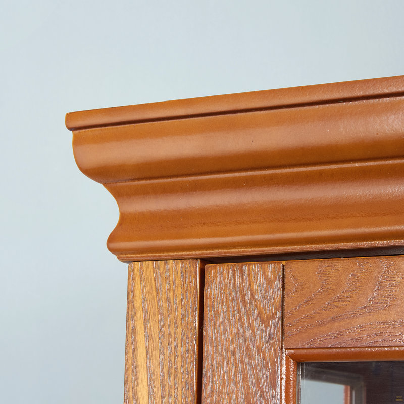 Armoire lumineuse Curio avec tablettes réglables, Chêne
