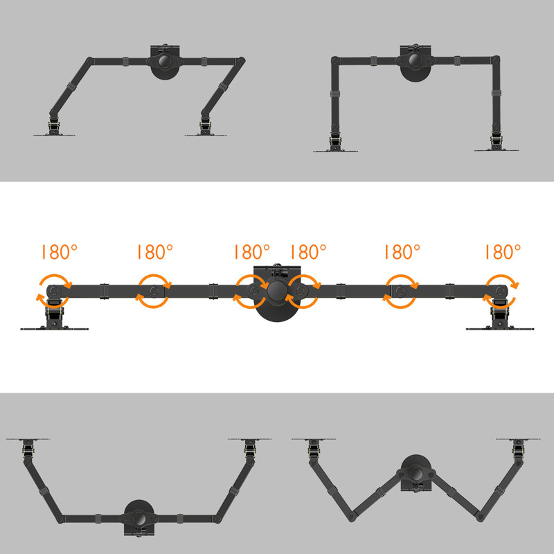 Quad Four Arm Tilt/Swivel Universal Desktop Mount "for 13"-27" LCD