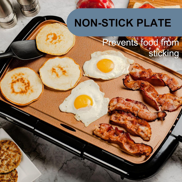 Ovente Electric Breakfast Sandwich Grill Maker Non-Stick Plates