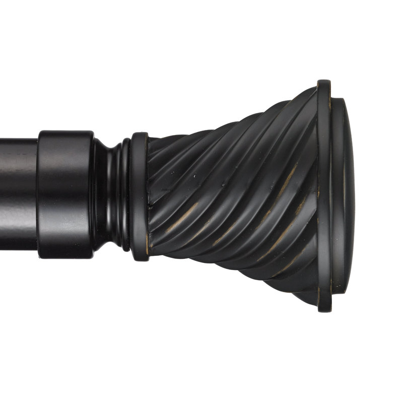 Tringle à rideaux simple Cecille Traverse, H 3,5 po x l 66 po x P 3,75 po, Noir