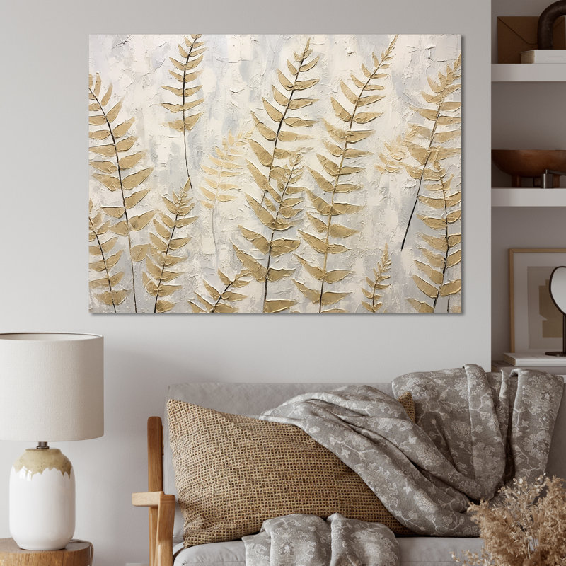 Golden Ferns Silent Symphony VI sur impression sur toile, Toile tendue, H 16 po x l 32 po x P 1,5 po