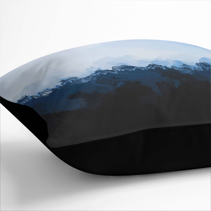 Abstract Square Throw Cushion, 55cm H x 55cm W x 20cm D, Black