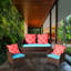 Pe Patio 4: chaise d'extérieur, table d'appoint, coussins, structure solide, hydrofuge, brun conversation: 4, fabrication, résistant à la décoloration,