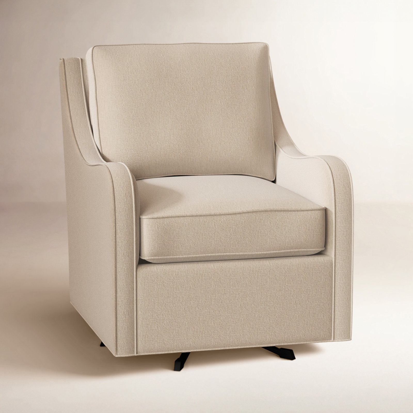 Koko Upholstered Down Filled Swivel Armchair, Eggshell Crypton Performance; 0884-93
