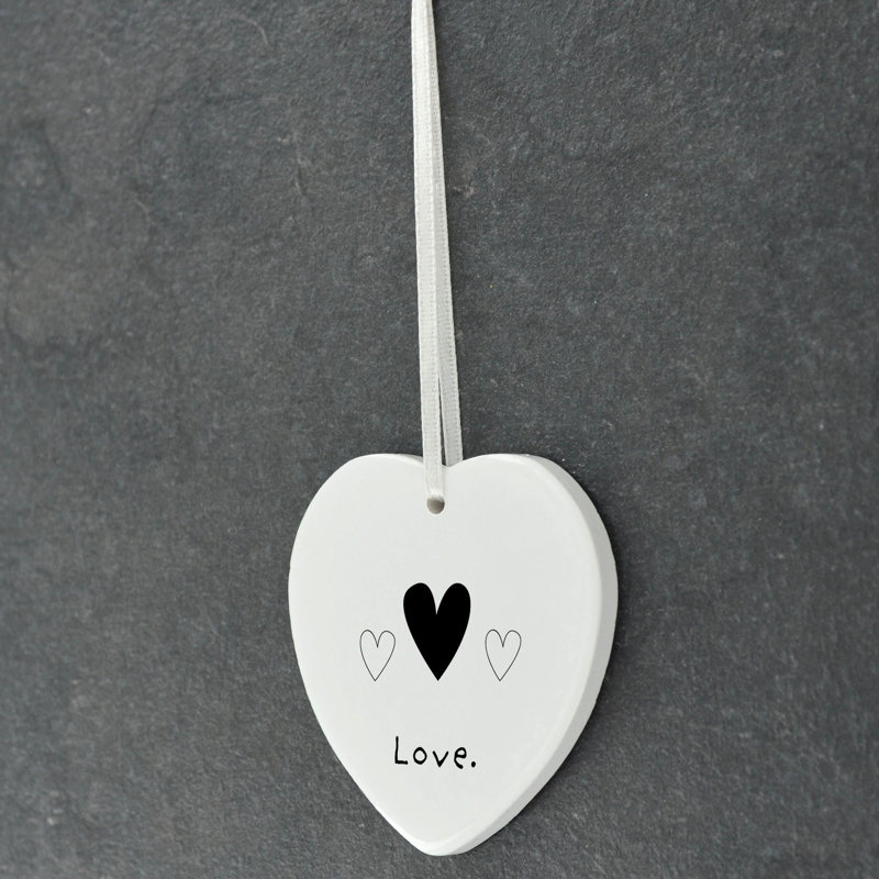 Love Heart Shaped Ceramic Ornament