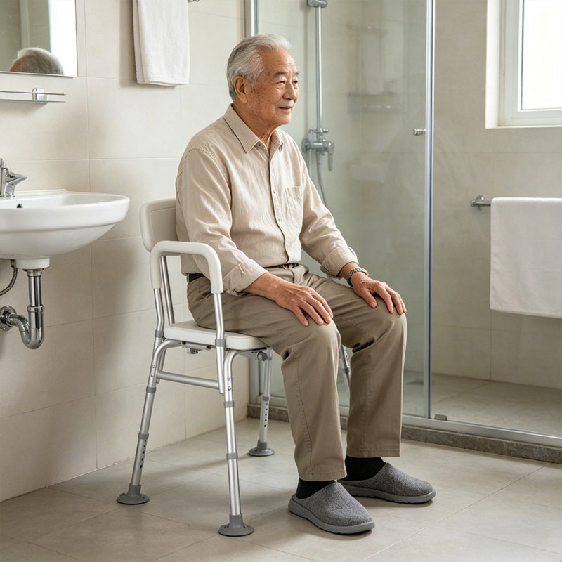 Shower Bench with Bakcrest and Arm