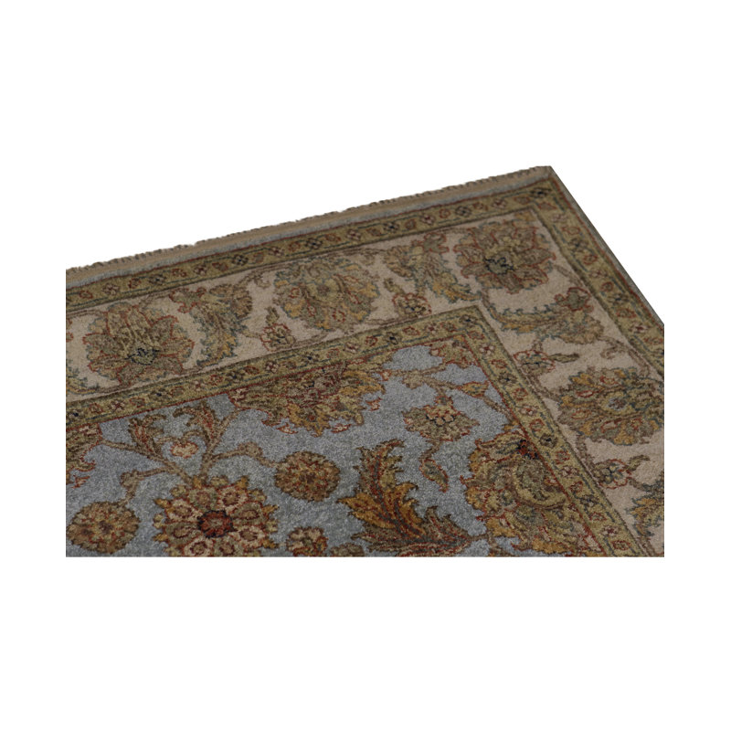 Tapis gris clair noué à la main de haute qualité