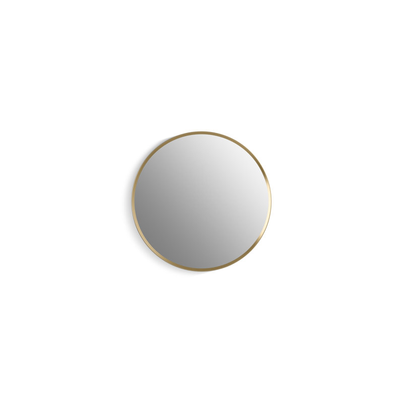 Verdera 24 in Round Framed Medicine Cabinet, Surface Mount or Recessed, Brushed Gold