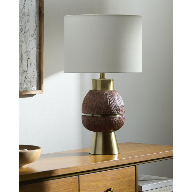 Lampe de table Kelemen, Brun foncé/or