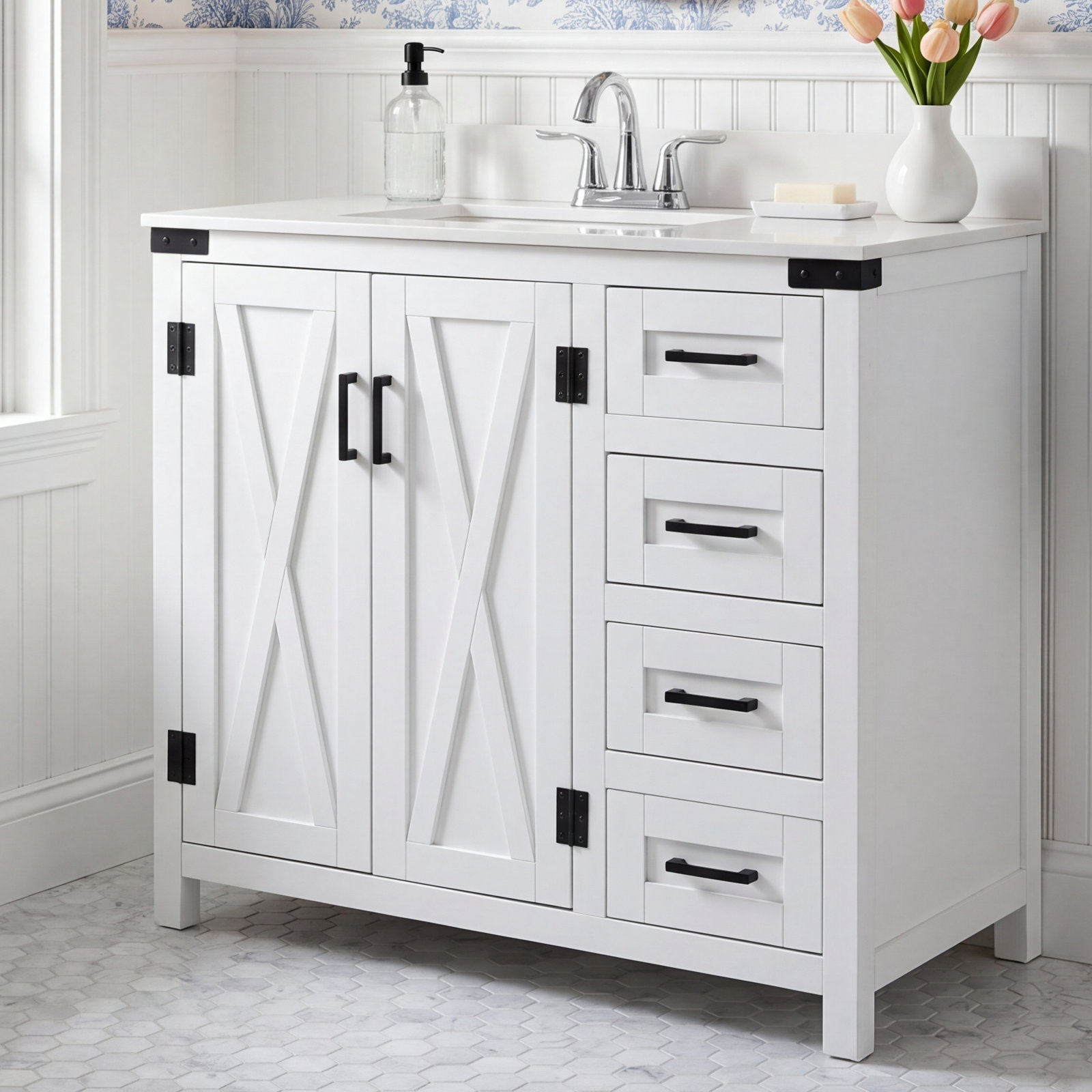 Slayton 36'' Single Bathroom Vanity, White