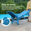 Chaise longue de patio réglable Corin avec porte-gobelet et PEHD grain de bois Corin-126137637