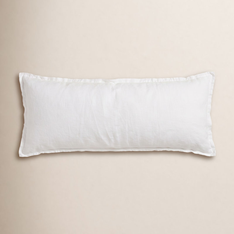 Linen Pillow Cover, Alpine White, Rectangle 14"H x 36"W