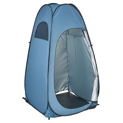 Pop up Tent, Instant Portable Privacy Tent Changing Room with Ground Stakes, Ropes, and Carry Bag, 190T Polyester with Silver Coating, Quick Setup, for Camping, Beach, Fishing, Blue