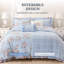 Checkered and Floral Comforter Set