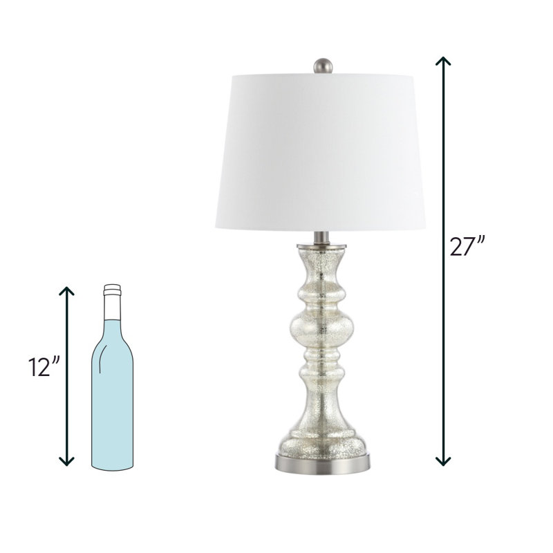 Lemasters Table Lamp, Silver/Ivory