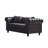 63.5" Contemporary Tech Fabric Chesterfield Loveseat, Button Tufted Sofa With Nail Design Arms & 2 Pillows, Wooden Legs-186621197