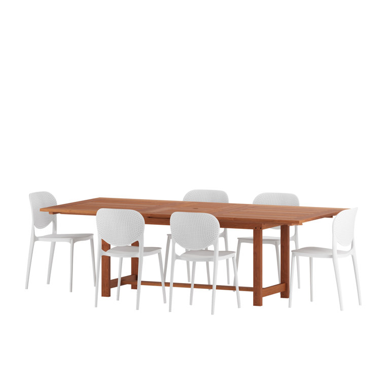 Anautica 70.8'' Rectangular 6 - Person Outdoor Dining Set