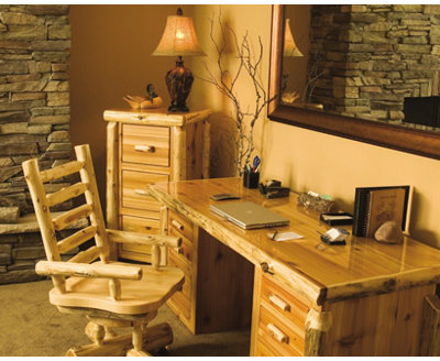 Ensemble de bureau configurable Traditional Cedar Log