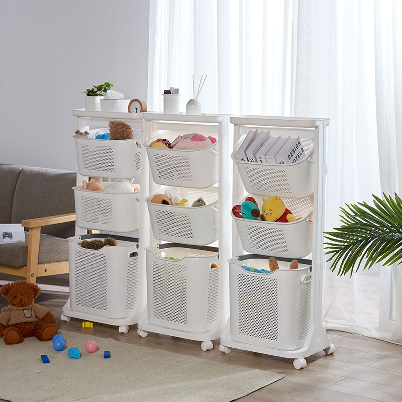 Rohrsburg 17.2'' W Plastic Shelving Unit with Wheels, White