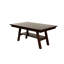 Table de salle à manger rectangulaire moderne, aspect noyer foncé, en bois d'hévéa