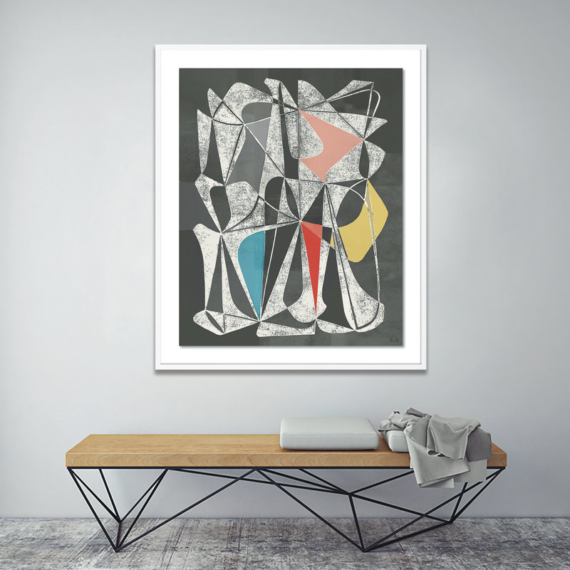 Vedene Print by Bangbouh Studio, 24" H x 20" W x 1.5" D, White, Light Gray/Red/White/Gold/Blue