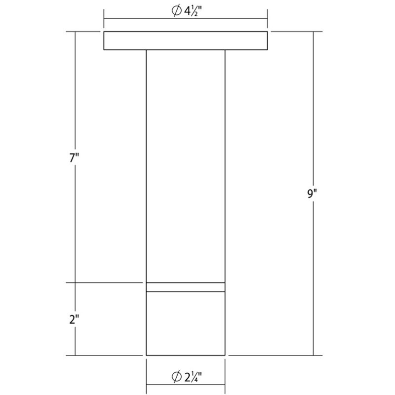 ALC 1 - Light LED Flush Mount, 8.5" H x 2" W x 2" D, Etched