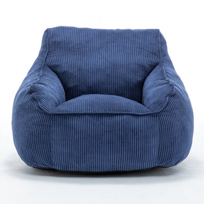 39" Corduroy Bean Bag Chair with Armrests, Giant Shredded Foam Filled Lazy Sofa with Backrest, Easy Wipe Clean, for Adults and Teens, Living Room Bedroom