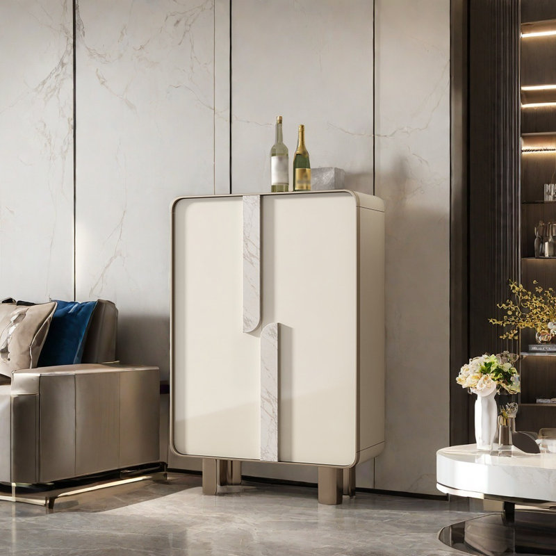 Armoire d'appoint Nordic Modern, Blanc perle