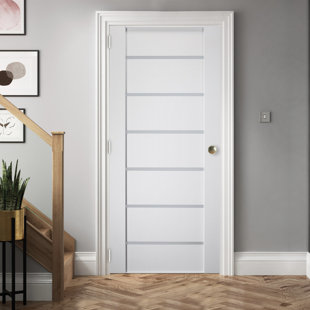 Porte standard étroite en verre et bois