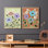 Woodblock Floral III - reproduction encadrée de qualité supérieure - prête à être accrochée - aucun clou requis - aucun clou requis