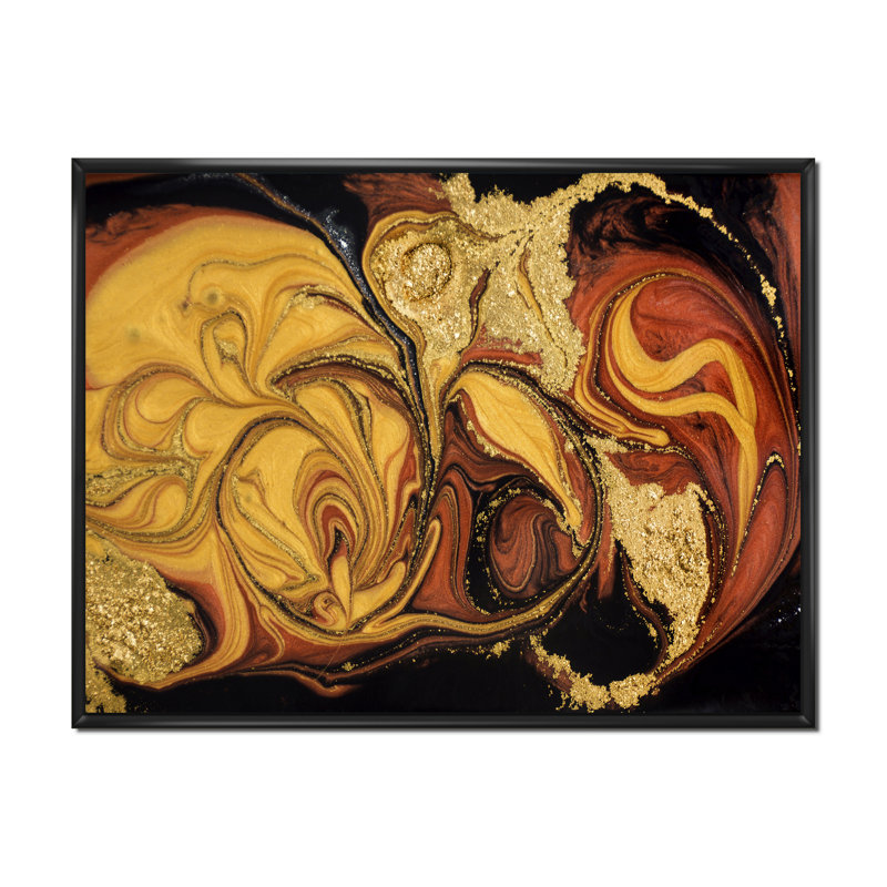 «Orange Orange», impression sur toile, Toile à cadre flottant noir, H 16 po x l 32 po