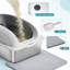 Litière pour chat en acier inoxydable avec couvercle, pelle et tapis, L 24 po x l 15,8 po x H 11,8 po-118104048