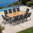 10 - Person  94.5’’ L Aluminum Patio Dining Set With Adjustable Folding Chairs And Umbrella Hole-1835220622-1835220623