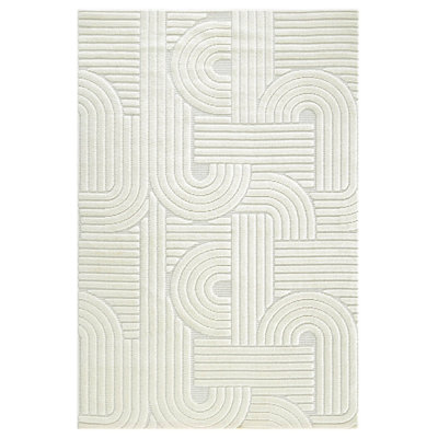 Addilyn Beige Non-Slip Based Bohemian Decorative Soft Carpet