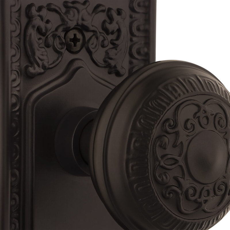 Egg & Dart Plate with Egg & Dart Door Knob, Oil-Rubbed Bronze, 2.75"